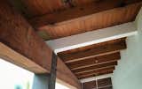a roof detail with all the wood beams structure