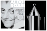 Left: Portrait Of Aldo Rossi, Right: Alessi La Conica Coffee pot, 1980-83  Photo 2 of 10 in Inspiring Icons/ Aldo Rossi