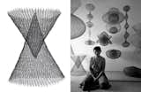 Left: Untitled 1950-55, Right: Portrait of Ruth Asawa by Imogen Cunningham