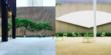 Left: The Mies forecourt with an amazing tree, Right: Ellsworth Kelly at The Chicago Institute of Art, a must see!