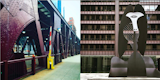 Left: The bridges of Chicago city, Right: Mies meets Picasso, what a duo!