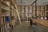 Library with record, book and cd collection