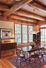 The idyllic mountain home feel with rounded, rustic exposed beams. 