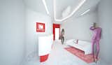 The interior is dominated by white color, as a representation of cleanness. The smooth, curvy entrance hall expands into the waiting room. The red design elements are derived from the two-colored logo of the clinic.
Despite the limitations presented by formerly existed layout, to which the new aesthetics had to be applied, current design came to life as a harmonious piece of its own.
 