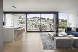 Walls of windows provide panoramic views.