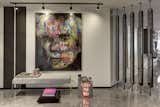 Entryway sets the tone for the art apartment.