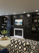 Custom 3D millwork in the family room.