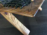 Serial #001 of Cat's Cradle. Each unique timber frame is created by chairbler Tyler Massas on a ranch buried in the vineyards of wine country, Temecula, California. Built to last a thousand years, these rock star thrones are hand sculpted and custom built to order. TylersArtChairs.com