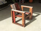 Rustic modern ranch chair made with Doug Fir 2x4s.  This $229 outdoor chair may be purchased at the designer and builder's website tylersartchairs.com
