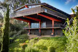A good view of the back of the house from the canyon