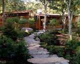 Outdoor, Boulders, Woodland, Front Yard, Trees, Metal, Shrubs, Wood, Hardscapes, Wire, Walkways, and Small  Outdoor Boulders Trees Walkways Shrubs Wire Photos from Chilmark House