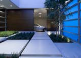 Hopen Place Hollywood Hills modern home entry courtyard & luxury car garage