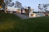 Summit House Beverly Hills modern mansion backyard exterior entertainment area & pool terrace