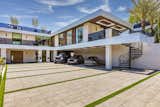 Bundy Drive Los Angeles modern home covered parking & driveway entrance