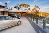 Los Tilos Hollywood Hills luxury hillside home rooftop parking with views