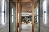 Hutton Drive 2641 Beverly Hills luxury modern home front door entrance with views into the open plan interior