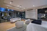 Hutton Drive 2641 Beverly Hills luxury home modern glass walled primary bedroom with fireplace