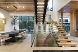 Hutton Drive 2641 Beverly Hills luxury home central floating staircase and modern dining room