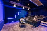 Benedict Canyon Beverly Hills luxury mansion modern home theater with LED lights