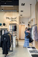 Feature wall and changing room area. Feature wall was designed specifically for Michael Stars by Design Platform and fabricated by Platform Workshop. 