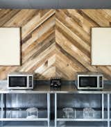 Detail of herringbone wood wall.