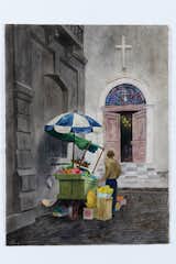 Produce vendor outside Church in Puerto Rico