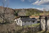 view from the south with goat barn in the foreground
