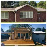 This is mid-renovation. We replaced windows and instead of going with windows off the Master Bedroom, we chose patio doors (to be painted later) and added the deck and pergola. The view from the deck is gorgeous with rolling hills and a pond. 