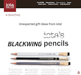 iota home page featuring blackwing pencils