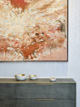 Detail of Master Bedroom: "Passenger" by Erin Lynn Welsh, oil and sand on canvas