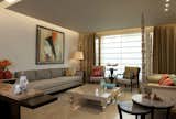 The Focal Point of drawing room is a painting selected from clients collection, ‘Shiva’ Complementing the spiritual mindset of clients, Carefully composed with furniture pieces to complement the Aura of the room. A daybed in lime wash is a part of carefully selected artistic furniture.