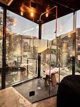 Bath Room Shower with a view  Photo 4 of 13 in Luxury off-grid mirror cabins by ÖÖD near Sequoia National Park by ÖÖD Mirror Houses