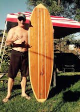 One stoked shaper.  Photo 21 of 26 in Crafting a Hollow Wood Surfboard from Old-Growth Redwood