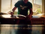 Waxing her up in Long Beach.  Photo 22 of 26 in Crafting a Hollow Wood Surfboard from Old-Growth Redwood