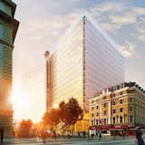 Also a work in progress, Piano has cut 54 stories from his stalled Paddington Pole skyscraper to create a new proposal for a "floating" glass cube on London's Paddington station. The 18-story building comprises a 14-story office block that's raised 39 feet above a large public space.