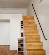 Loft stair with hidden pull-out storage