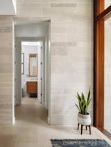 View of at Guest Powder at Entry Vestibule. Texas Lueders Limestone Continues into the Vestibule from the Exterior.