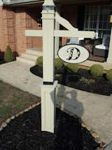The outdoor signage with post