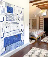 Work Together, Blue, in situ
acrylic and marble dust on collaged antique linen
www.deblawrencecontemporary.com
Instagram @deblawrenceart