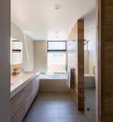 Imagine your stress melting away in in this modern bathroom...