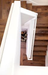 Stairwell leading to lower level of a two-story remodeled Cow Hollow home.