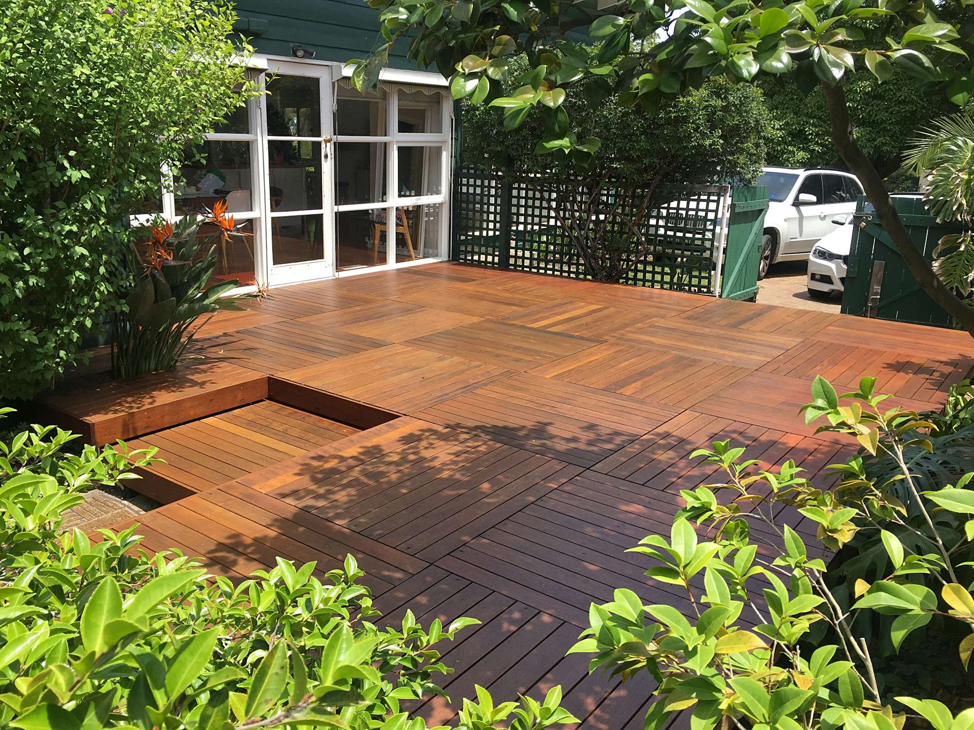 Good Times Decking makes prefabricated decking kits—mostly available in Australia—in a range of different sizes and woods, including treated pine and merbau.