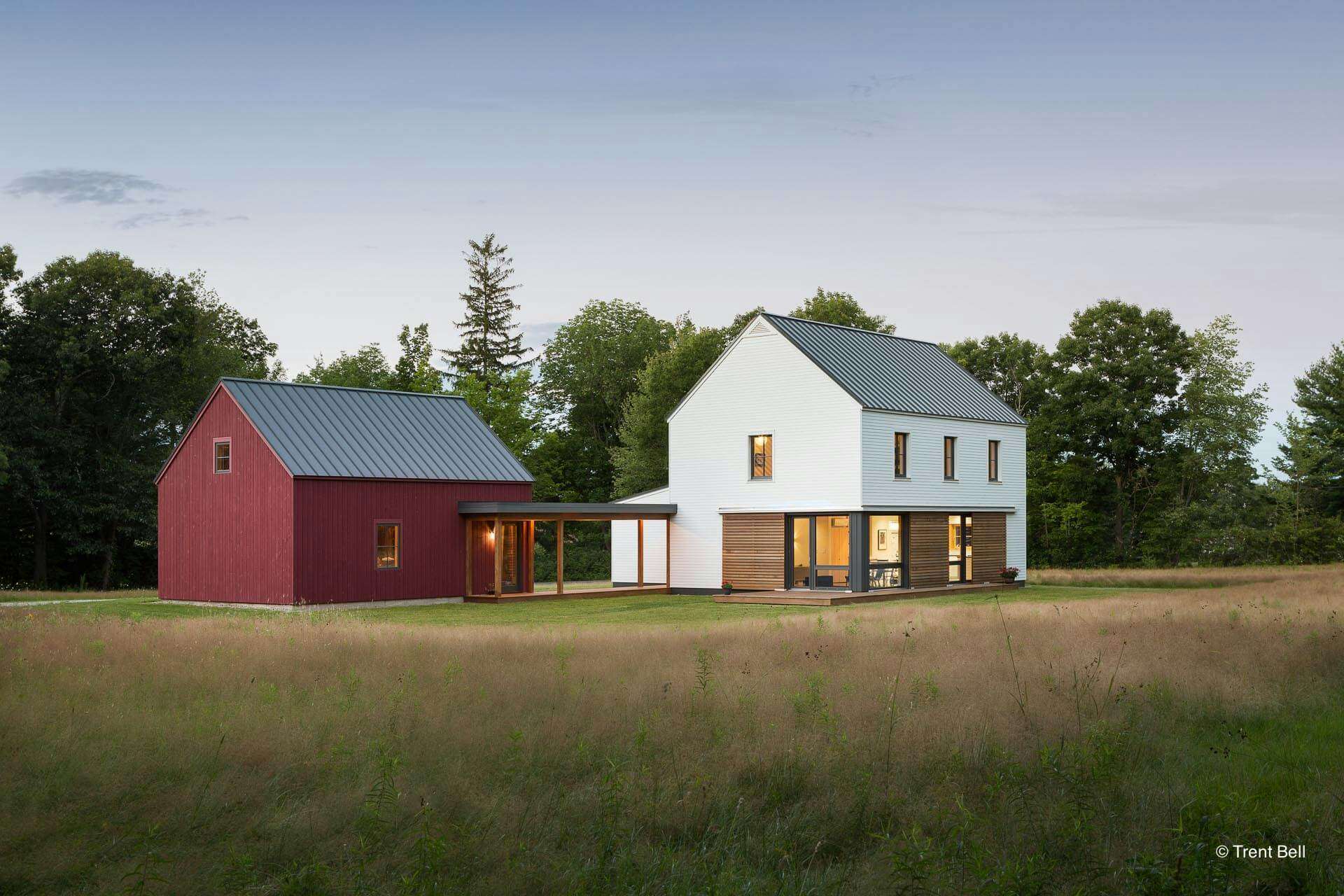 Go Home by Go Logic is a design-build firm that constructs modular homes with a contemporary feel, but that also harken back to the traditional architecture of New England farms and barns.