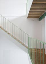 The color of the staircase brings a sense of personality to the space.