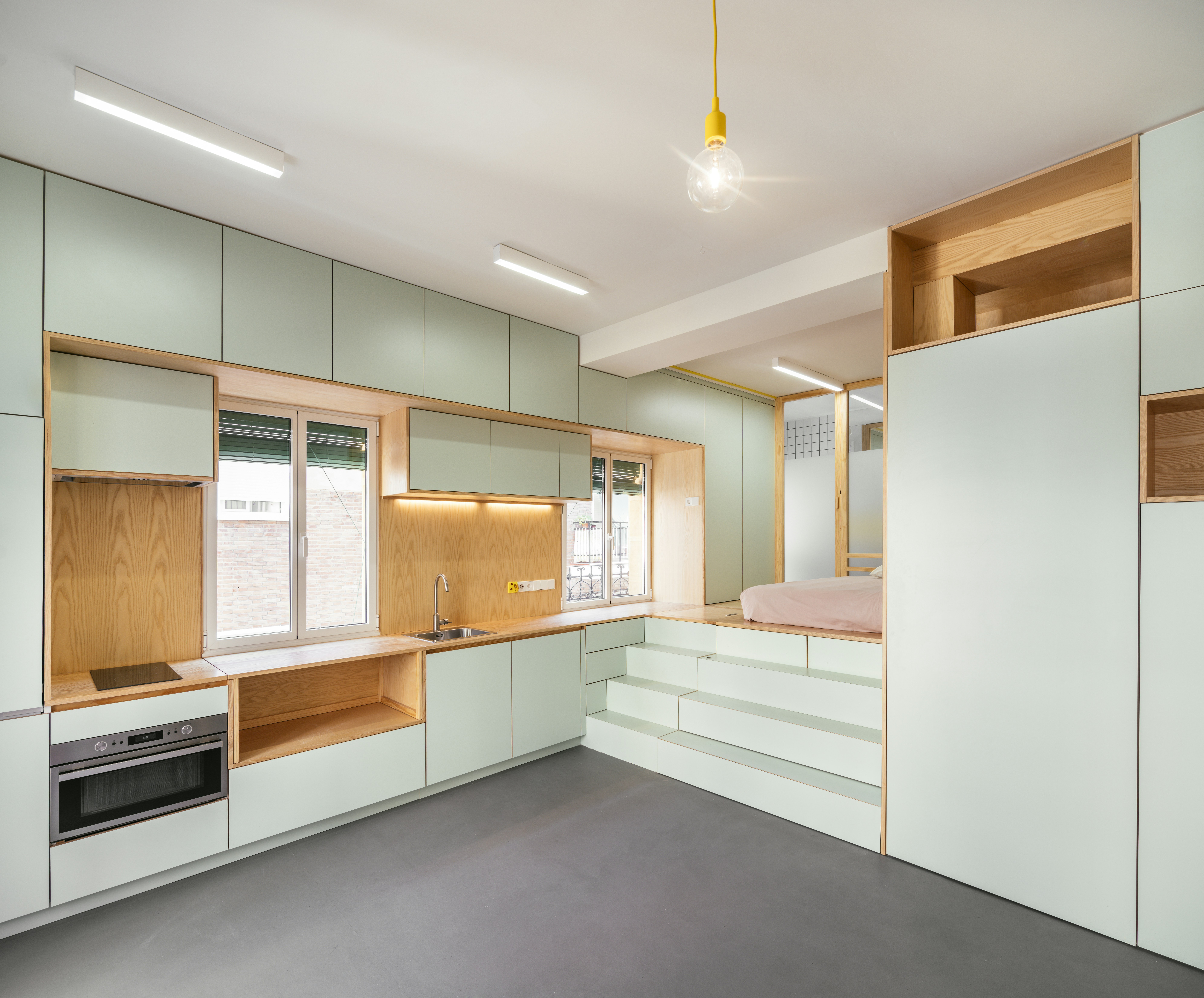 Mini kitchen fits studio or in-law unit / In tiny spaces