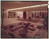 The conversation pit at the Miller House in Columbus, Indiana, by Eero Saarinen with textiles designed by Alexander Girard. The home was considered one of the pioneers of the sunken living room.