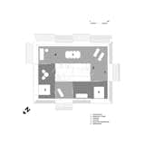 The floor plan of No Footprint House outlines the two bedroom, two bathroom layout of the 1600 square foot home.