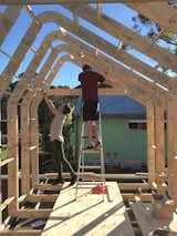 A critical component to IMBY is the method of on-site construction, which is simple enough to be completed by non-skilled labor. The framing fits together using interlocking pieces, and is cut out of sheets of plywood by using the most efficient layouts possible.