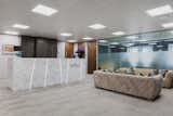 The newly designed reception area of the finnCap head office. 