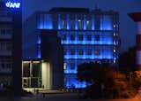 The AWI Institute illumintated by night